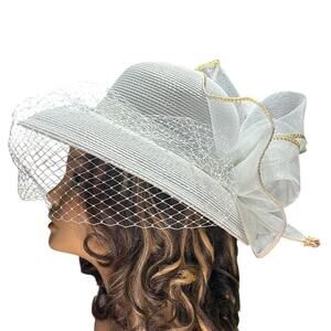 Elegant Hat 100% Polypropylene Wide Brim fascinator Weddings Church Derby Hat
